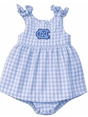 BN Garb 12M North Carolina Tar Heels Gingham Ruffled Romper